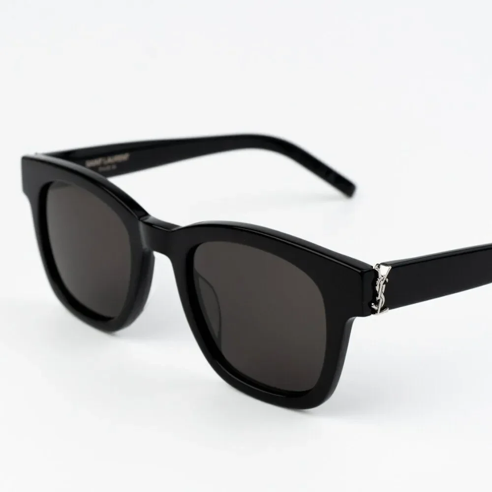 NEW Saint Laurent SLM124 001 Black Grey Square Men Sunglasses